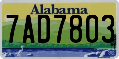 AL license plate 7AD7803