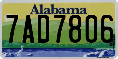 AL license plate 7AD7806