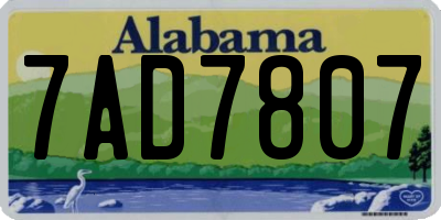 AL license plate 7AD7807