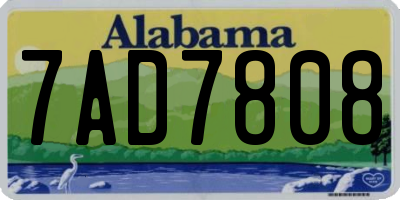 AL license plate 7AD7808