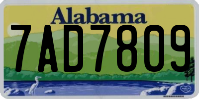 AL license plate 7AD7809