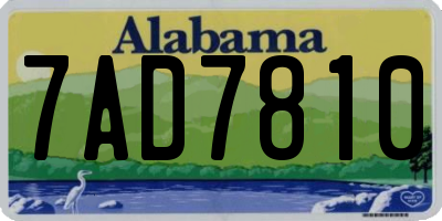 AL license plate 7AD7810