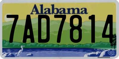 AL license plate 7AD7814