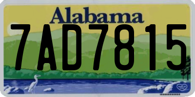 AL license plate 7AD7815