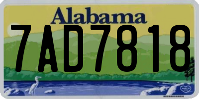 AL license plate 7AD7818