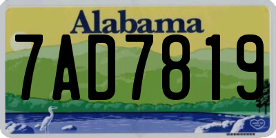AL license plate 7AD7819