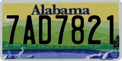 AL license plate 7AD7821