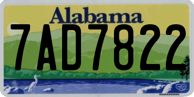 AL license plate 7AD7822