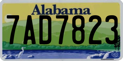 AL license plate 7AD7823