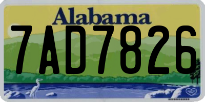 AL license plate 7AD7826