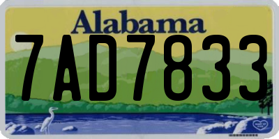 AL license plate 7AD7833