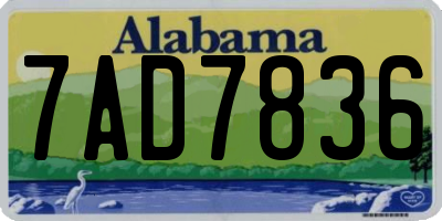 AL license plate 7AD7836