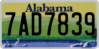 AL license plate 7AD7839