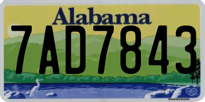 AL license plate 7AD7843