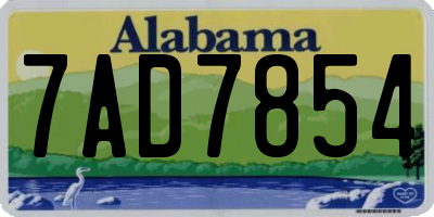 AL license plate 7AD7854