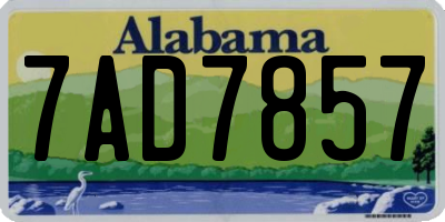 AL license plate 7AD7857