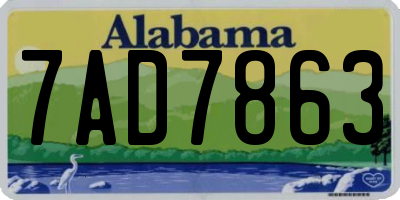 AL license plate 7AD7863