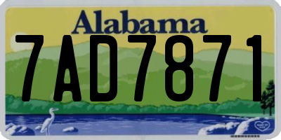 AL license plate 7AD7871