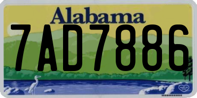 AL license plate 7AD7886