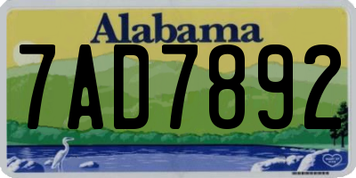 AL license plate 7AD7892