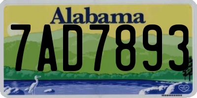 AL license plate 7AD7893