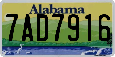 AL license plate 7AD7916