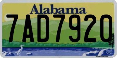 AL license plate 7AD7920