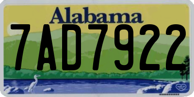 AL license plate 7AD7922