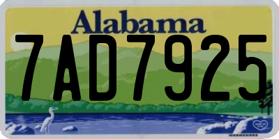AL license plate 7AD7925