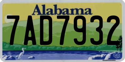 AL license plate 7AD7932
