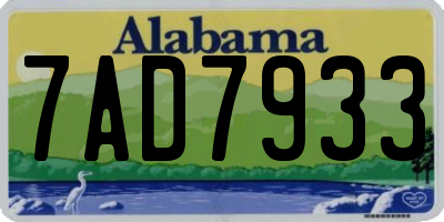 AL license plate 7AD7933