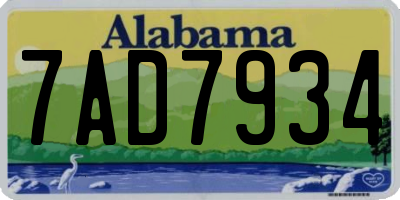 AL license plate 7AD7934