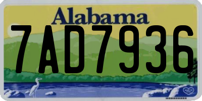 AL license plate 7AD7936