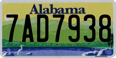 AL license plate 7AD7938