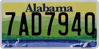 AL license plate 7AD7940