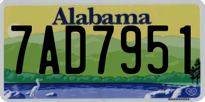 AL license plate 7AD7951