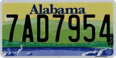 AL license plate 7AD7954