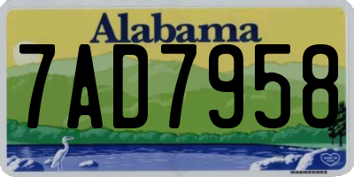 AL license plate 7AD7958