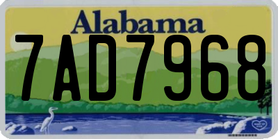 AL license plate 7AD7968