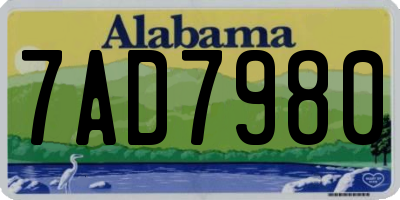 AL license plate 7AD7980