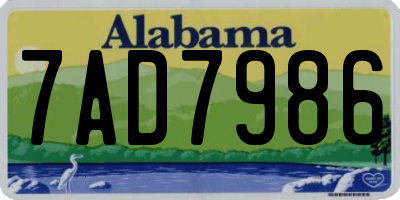 AL license plate 7AD7986