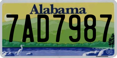 AL license plate 7AD7987