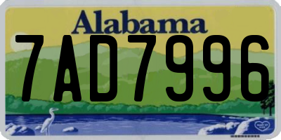 AL license plate 7AD7996