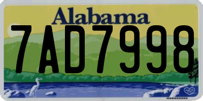 AL license plate 7AD7998