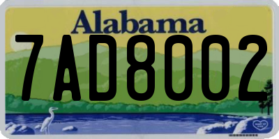 AL license plate 7AD8002