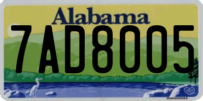 AL license plate 7AD8005