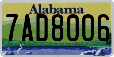 AL license plate 7AD8006