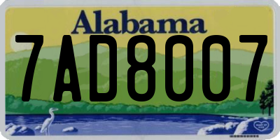 AL license plate 7AD8007