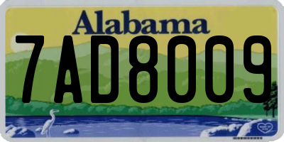 AL license plate 7AD8009
