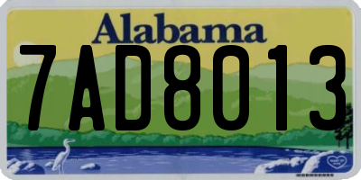 AL license plate 7AD8013